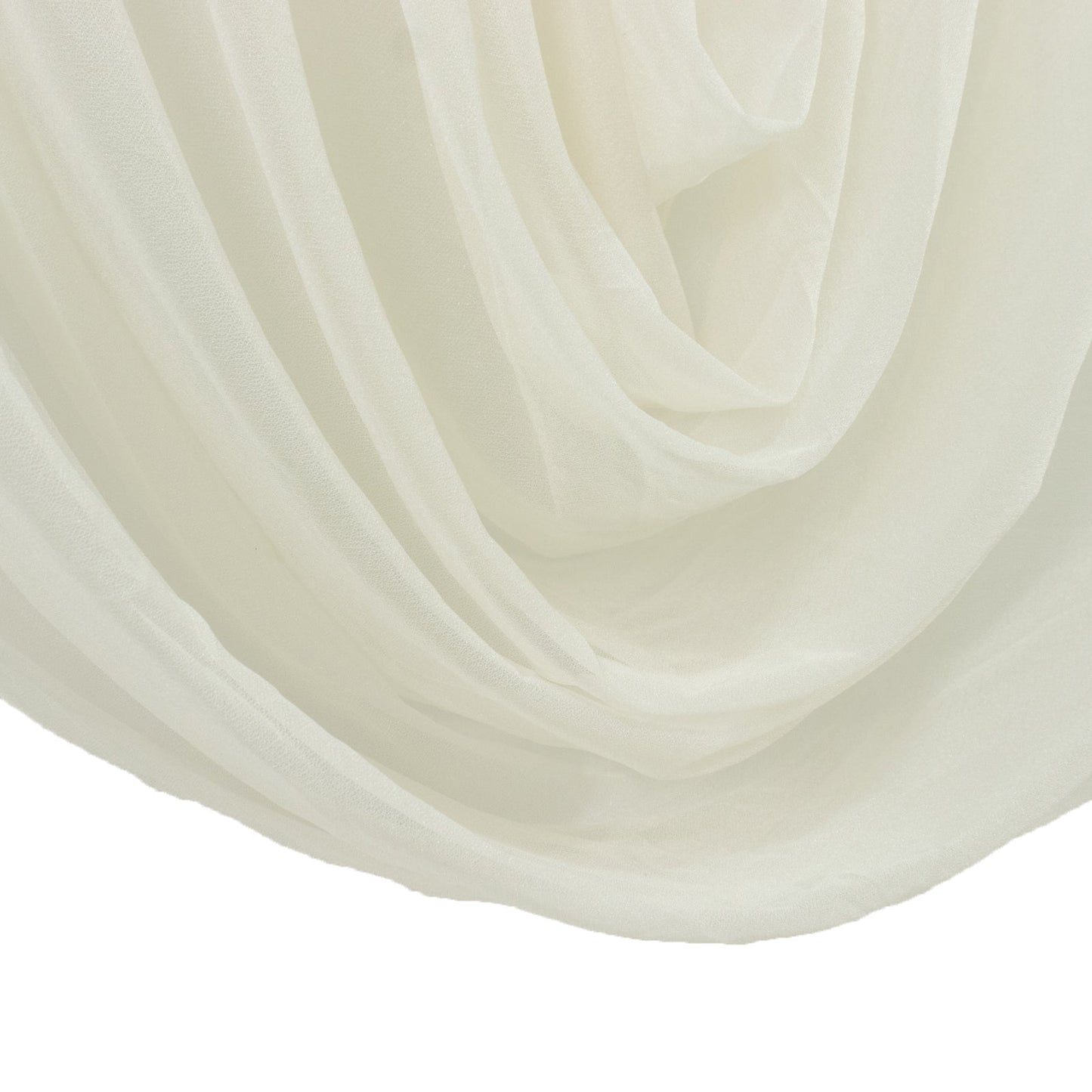 Ivory Sheer Chiffon Valance Curtain 4ft x 5ft â€“ Wedding Arch Drape with Rod Pocket Voile Backdrop Panel - Backdrops