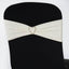 5 Pack Stretch Spandex Chair Sashes Ivory - Fitted Finish Two Ply Heavy Duty Chair Bands 5"x12"
