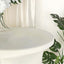 Spandex 30" Round Cocktail Table Cover Skirt Ivory With Natural Wavy Drapes