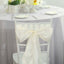 5 Pack Taffeta 6"x106" Chair Sashes Ivory Accordion Crinkle Texture - Stylish Decor for Weddings & Gatherings