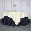 Taffeta 90"x90" Table Overlay Square Tablecloth Ivory - Accordion Crinkle Table Cover