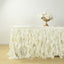 Taffeta 17ft Table Skirt Ivory - Cascading Curly Willow Style Table Cover