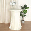 Spandex 30" Round Cocktail Table Cover Skirt Ivory With Natural Wavy Drapes