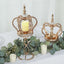 Metal Crown Spiral Pillar Candle Holder Stand Gold - Jeweled Votive Candle Centerpiece 18"