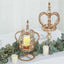 Metal Crown Spiral Pillar Candle Holder Stand Gold - Jeweled Votive Candle Centerpiece 13"