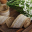 2" x 16FT Natural Jute Burlap Ribbon With Wavy Lace