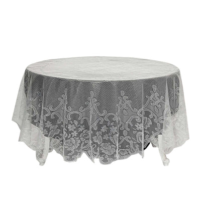 Lace 90" Round Tablecloth Ivory - Premium Design for Versatile Table Decor