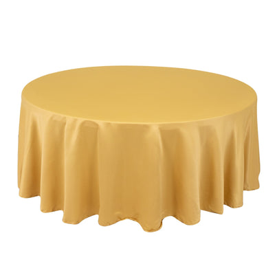 Lamour Satin 108’’ Round Tablecloth Champagne - Durable & Silk-Like Table Cover - Tablecloths