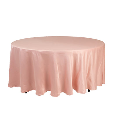 Lamour Satin 108’’ Round Tablecloth Dusty Rose - Durable & Silk-Like Table Cover - Tablecloths