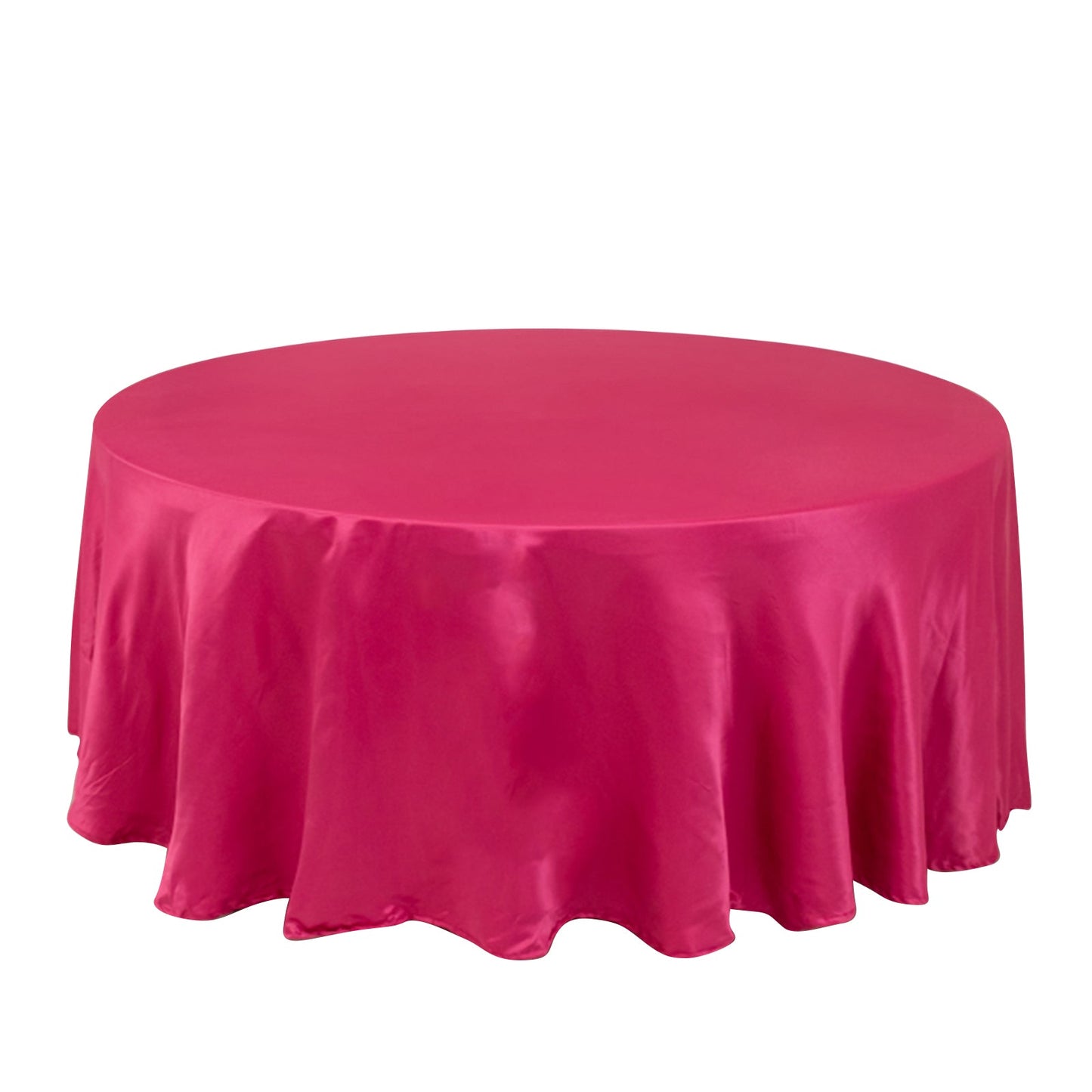 Lamour Satin 108" Round Tablecloth Fuchsia - Durable & Silk-Like Table Cover