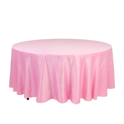 Lamour Satin 108’’ Round Tablecloth Pink - Durable & Silk-Like Table Cover - Tablecloths