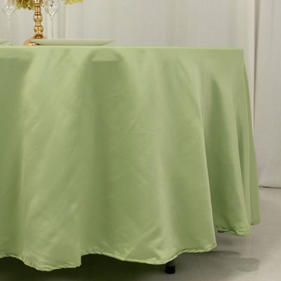 Lamour Satin 108’’ Round Tablecloth Sage Green - Durable & Silk-Like Table Cover - Tablecloths
