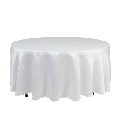 Lamour Satin 108’’ Round Tablecloth White - Durable & Silk-Like Table Cover for Classy Weddings & Events - Tablecloths