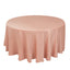 Lamour Satin 120" Round Tablecloth Dusty Rose - Seamless Table Cover with Soft Tempered Sheen