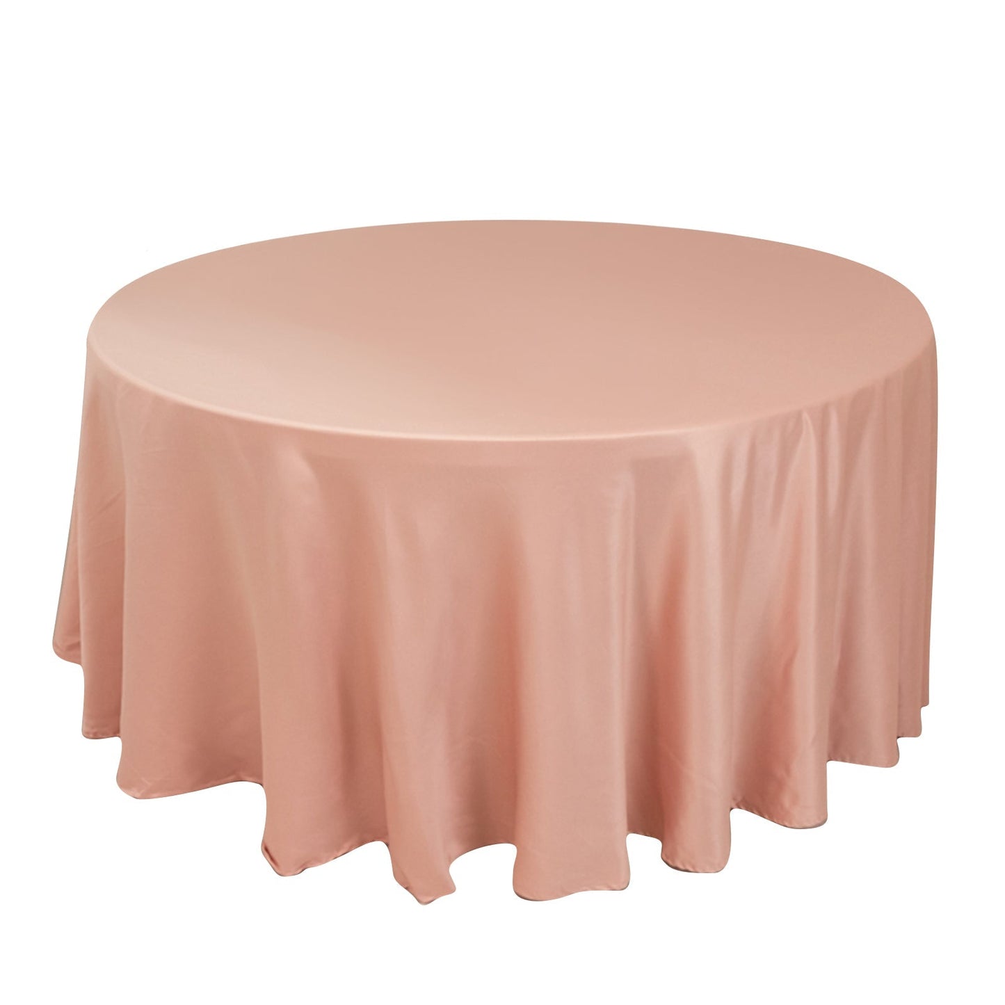 Lamour Satin 120" Round Tablecloth Dusty Rose - Seamless Table Cover with Soft Tempered Sheen