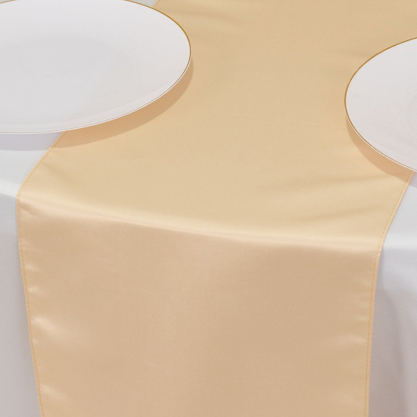 Lamour Satin 12"x108" Table Runner Beige - Smooth & Lustrous Finish