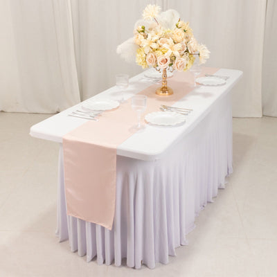 Lamour Satin 12’’x108’’ Table Runner Blush - Smooth & Lustrous Finish - Runners