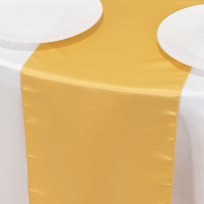 Lamour Satin 12’’x108’’ Table Runner Champagne - Smooth & Lustrous Finish - Runners