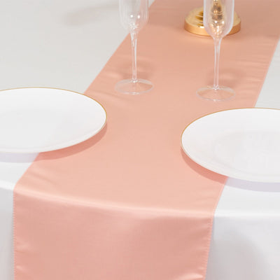 Lamour Satin 12’’x108’’ Table Runner Dusty Rose - Smooth & Lustrous Finish - Runners