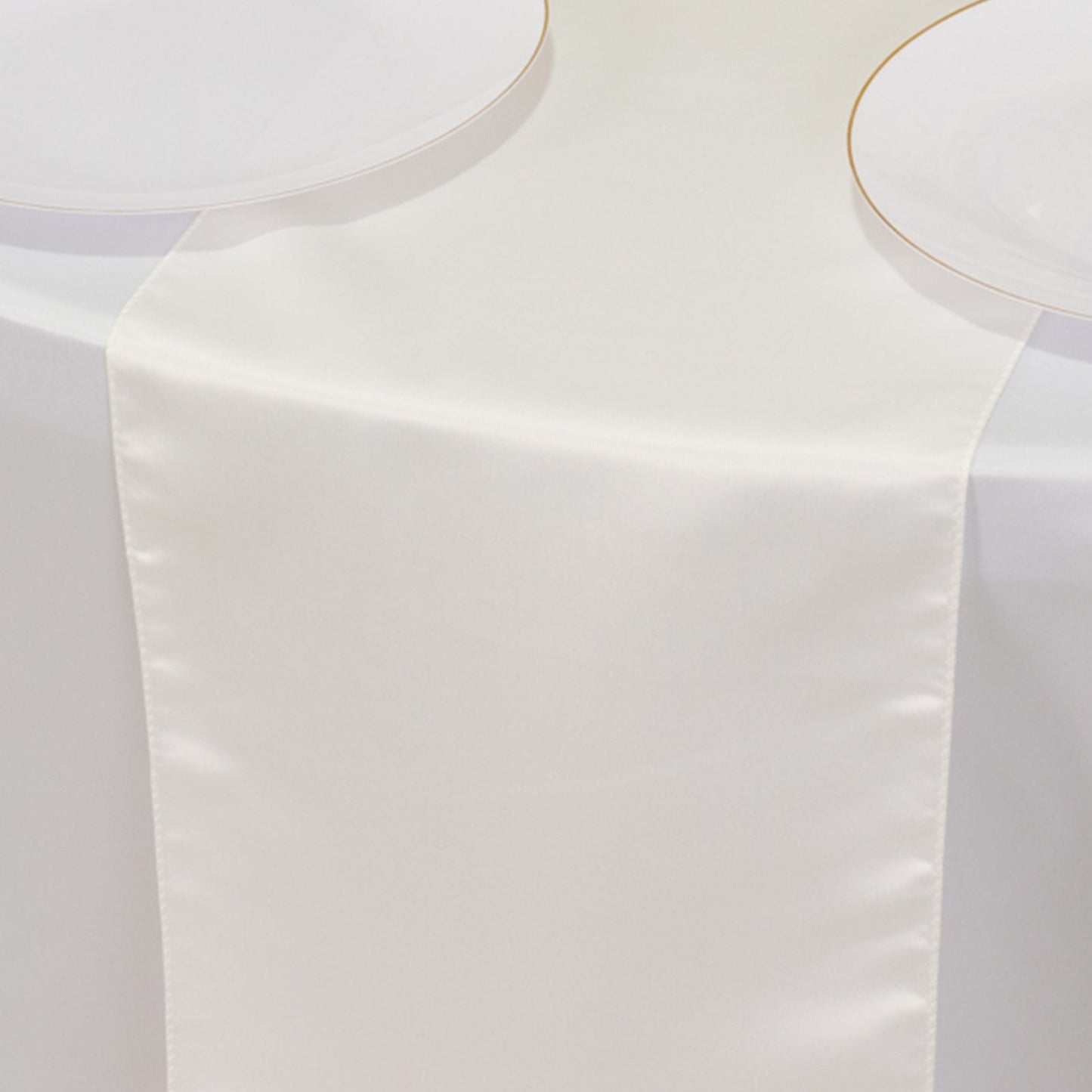 Lamour Satin 12"x108" Table Runner Ivory - Smooth & Lustrous Finish