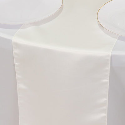 Lamour Satin 12"x108" Table Runner Ivory - Smooth & Lustrous Finish
