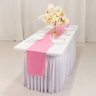 Lamour Satin 12’’x108’’ Table Runner Pink - Smooth & Lustrous Finish - Runners
