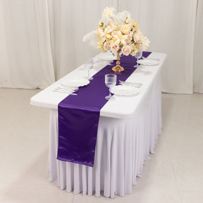 Lamour Satin 12’’x108’’ Table Runner Purple - Smooth & Lustrous Finish - Runners