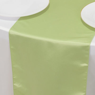 Lamour Satin 12’’x108’’ Table Runner Sage Green - Smooth & Lustrous Finish - Runners