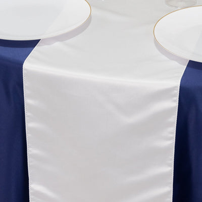 Lamour Satin 12’’x108’’ Table Runner White - Smooth & Lustrous Wedding Decor - Runners
