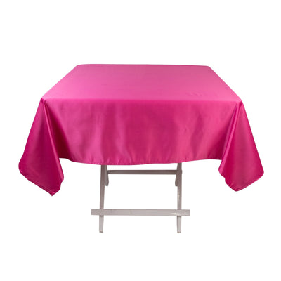 Lamour Satin 54’’x54’’ Square Tablecloth Fuchsia - Durable & Silk-Like Table Cover - Tablecloths