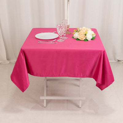 Lamour Satin 54’’x54’’ Square Tablecloth Fuchsia - Durable & Silk-Like Table Cover - Tablecloths