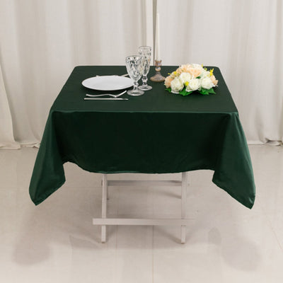 Lamour Satin 54’’x54’’ Square Tablecloth Hunter Emerald Green - Durable & Silk-Like Table Cover - Tablecloths
