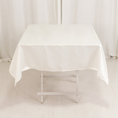 Lamour Satin 54’’x54’’ Square Tablecloth Ivory - Durable & Silk-Like Table Cover - Tablecloths