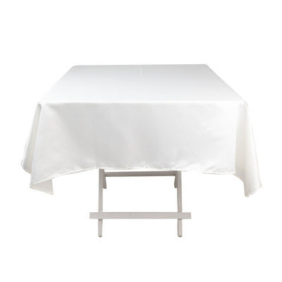 Lamour Satin 54’’x54’’ Square Tablecloth Ivory - Durable & Silk-Like Table Cover - Tablecloths