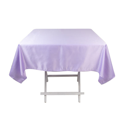 Lamour Satin 54’’x54’’ Square Tablecloth Lavender Lilac - Durable & Silk-Like Table Cover - Tablecloths