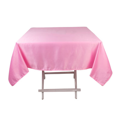 Lamour Satin 54’’x54’’ Square Tablecloth Pink - Durable & Silk-Like Table Cover - Tablecloths
