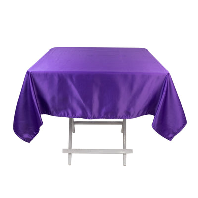 Lamour Satin 54’’x54’’ Square Tablecloth Purple - Durable & Silk-Like Table Cover - Tablecloths