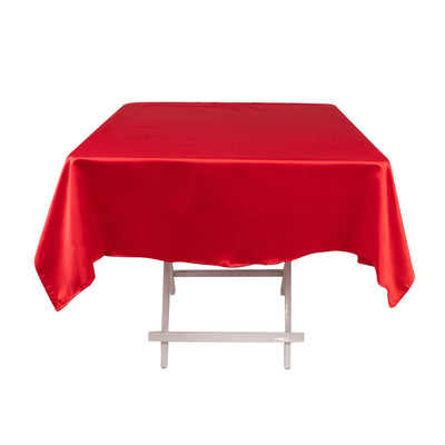 Lamour Satin 54’’x54’’ Square Tablecloth Red - Durable & Silk-Like Table Cover - Tablecloths