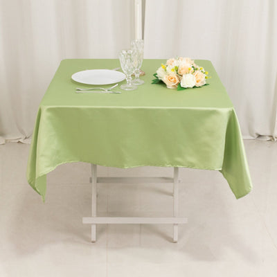 Lamour Satin 54’’x54’’ Square Tablecloth Sage Green - Durable & Silk-Like Table Cover - Tablecloths