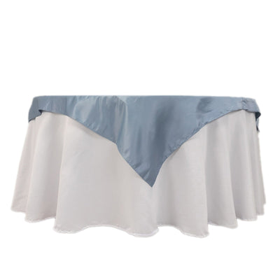 Lamour Satin 54’’x54’’ Table Overlay Square Tablecloth Dusty Blue - Durable & Silk-Like Table Cover - Overlays