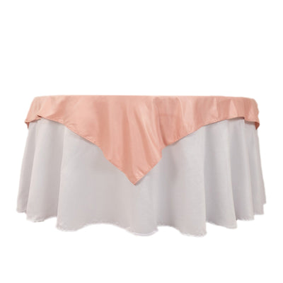 Lamour Satin 54’’x54’’ Table Overlay Square Tablecloth Dusty Rose - Durable & Silk-Like Table Cover - Overlays