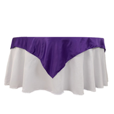 Lamour Satin 54’’x54’’ Table Overlay Square Tablecloth Purple - Durable & Silk-Like Table Cover - Overlays