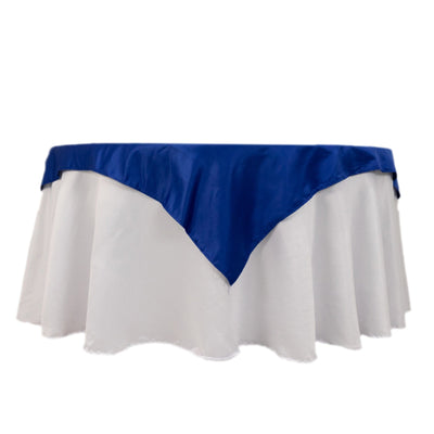Lamour Satin 54’’x54’’ Table Overlay Square Tablecloth Royal Blue - Durable & Silk-Like Table Cover - Overlays