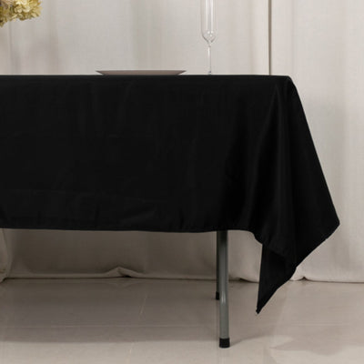 Lamour Satin 60’’x102’’ Rectangle Tablecloth Black - Durable & Silky Soft Feel Table Cover for Weddings & Banquets