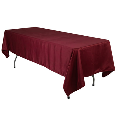 Lamour Satin 60’’x102’’ Rectangle Tablecloth Burgundy - Durable & Silky Soft Feel Table Cover - Tablecloths