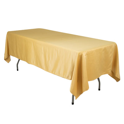 Lamour Satin 60’’x102’’ Rectangle Tablecloth Champagne - Durable & Silky Soft Feel Table Cover - Tablecloths