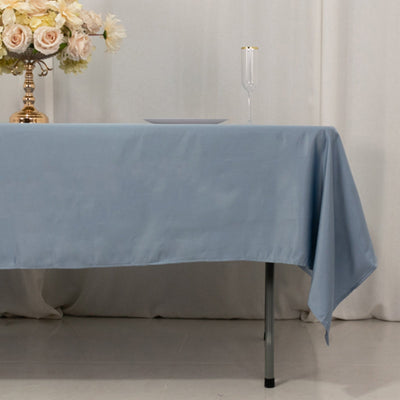 Lamour Satin 60’’x102’’ Rectangle Tablecloth Dusty Blue - Durable & Silky Soft Feel Table Cover - Tablecloths
