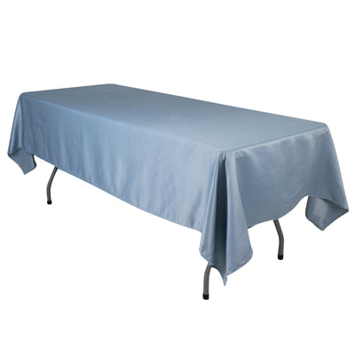 Lamour Satin 60’’x102’’ Rectangle Tablecloth Dusty Blue - Durable & Silky Soft Feel Table Cover - Tablecloths