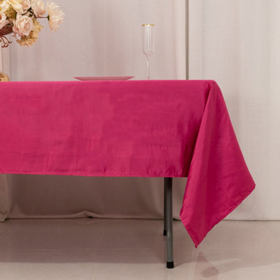 Lamour Satin 60’’x102’’ Rectangle Tablecloth Fuchsia - Durable & Silky Soft Feel Table Cover - Tablecloths