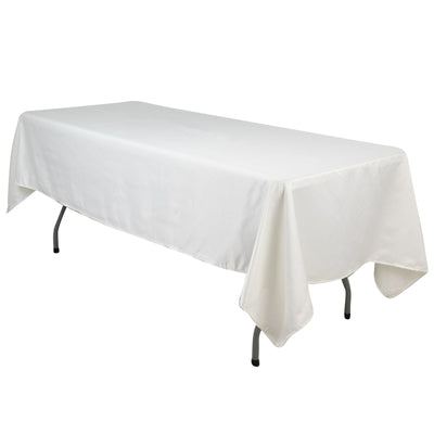 Lamour Satin 60’’x102’’ Rectangle Tablecloth Ivory - Durable & Silky Soft Feel Table Cover - Tablecloths